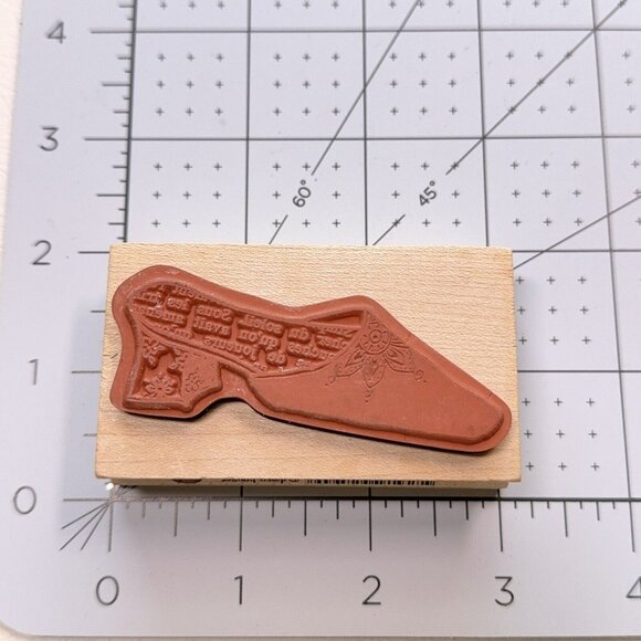 Dawn Houser Fashion Shoe Rubber Stamp 92594 French Words Slide Mule Heel Craft - Picture 4 of 4